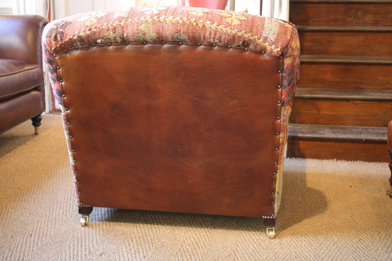 Lansdown Kilim Chair, Leather Chairs of Bath, Kilim Chair, Kelim Chair